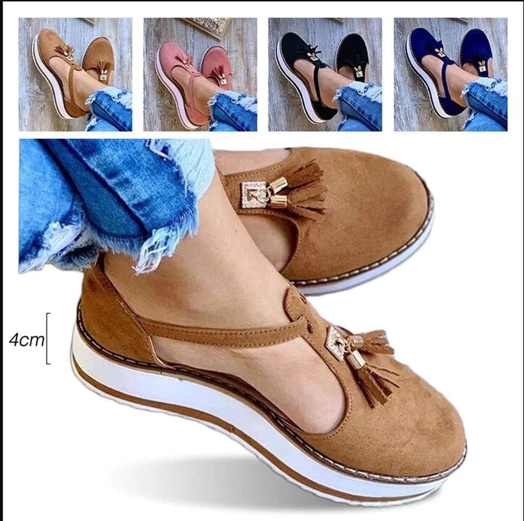 Gibobby Platform Sandals Espadrille,Women's Straps Platform Wedges Sandals Casual Summer Closed Toe Espadrilles Sandals