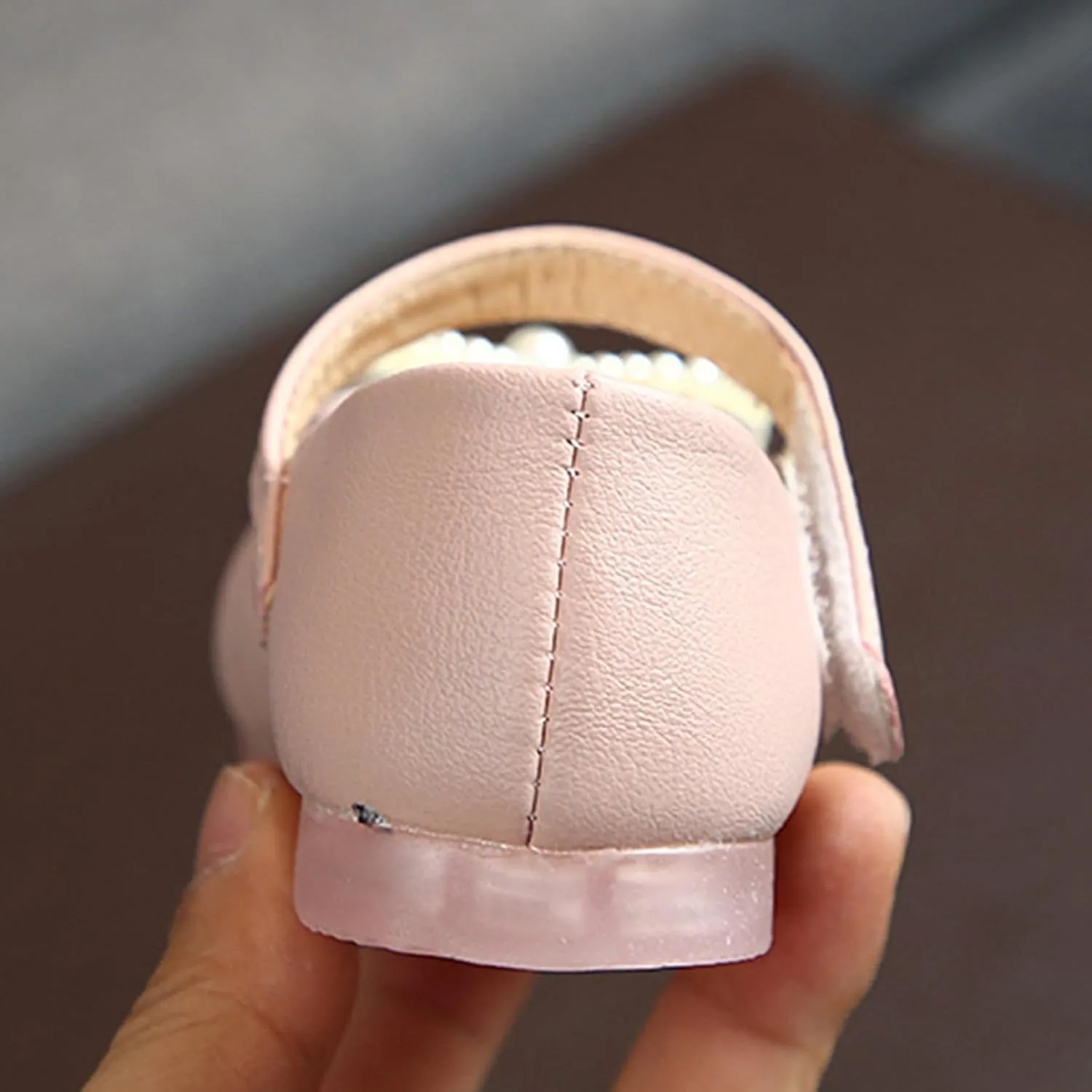 Girls Leather Soft Closed Toe Sandals Bow Pearl Glitter Strap Princess Shoes Kids Ankle Wedding Pageant Dress Sandals