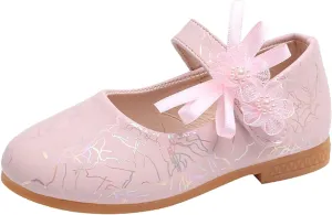 Girls Mary Jane Communion Shoes Flower Girls Princess Ballerina Flat Dress Shoes for School/Wedding/Party/Feast