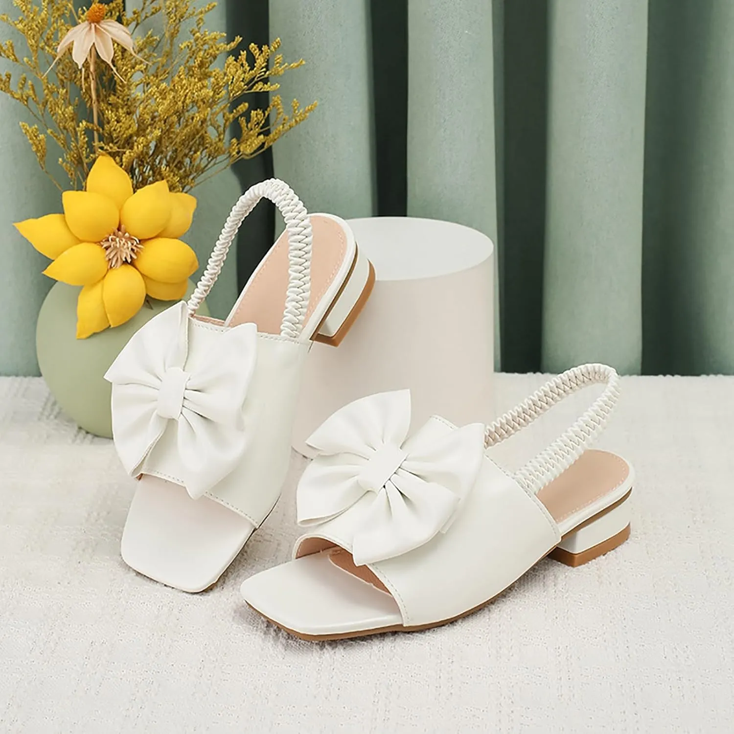 Girls Sandals for Big Kid Girls Sandals Soft Sole Lace Shoes Comfortable Non Slip Beach Shoes Elastic Band White Fairy Children's