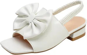 Girls Sandals for Big Kid Girls Sandals Soft Sole Lace Shoes Comfortable Non Slip Beach Shoes Elastic Band White Fairy Children's
