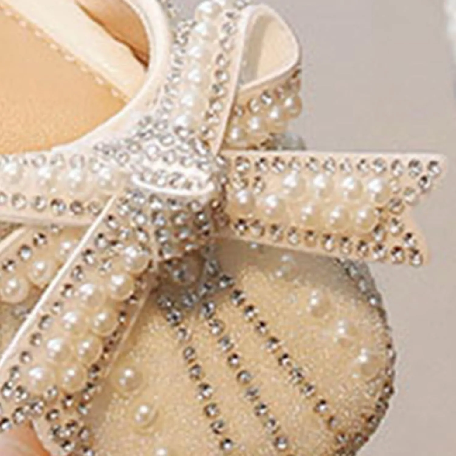 Girls Sparkly Princess Dress Shoes Kid Toddler Pearl Bow Wedding Party Flower Bridesmaids Mary Jane Ballet Flats