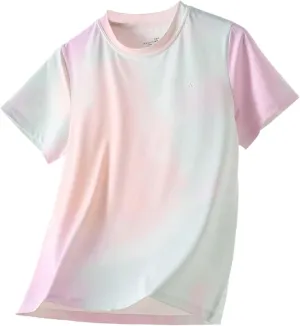 Girls Sun Protection T-Shirts for Kids 3-12Y Trendy Crewneck Lightweight Breathable Quick Dry Tees Athletic Outdoor Playwear