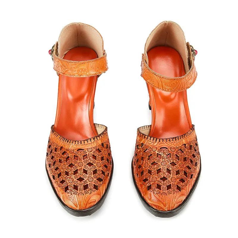 Handmade Closed-toe Hollow Versatile Sandals