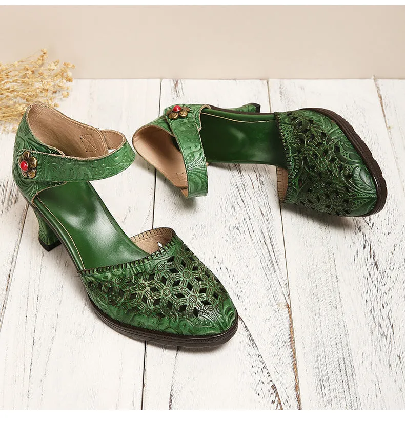 Handmade Closed-toe Hollow Versatile Sandals