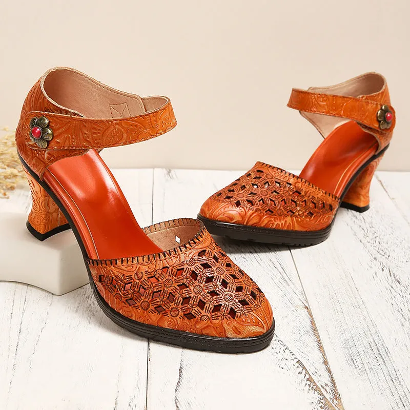 Handmade Closed-toe Hollow Versatile Sandals