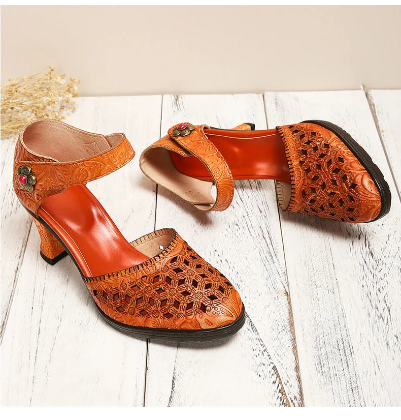Handmade Closed-toe Hollow Versatile Sandals