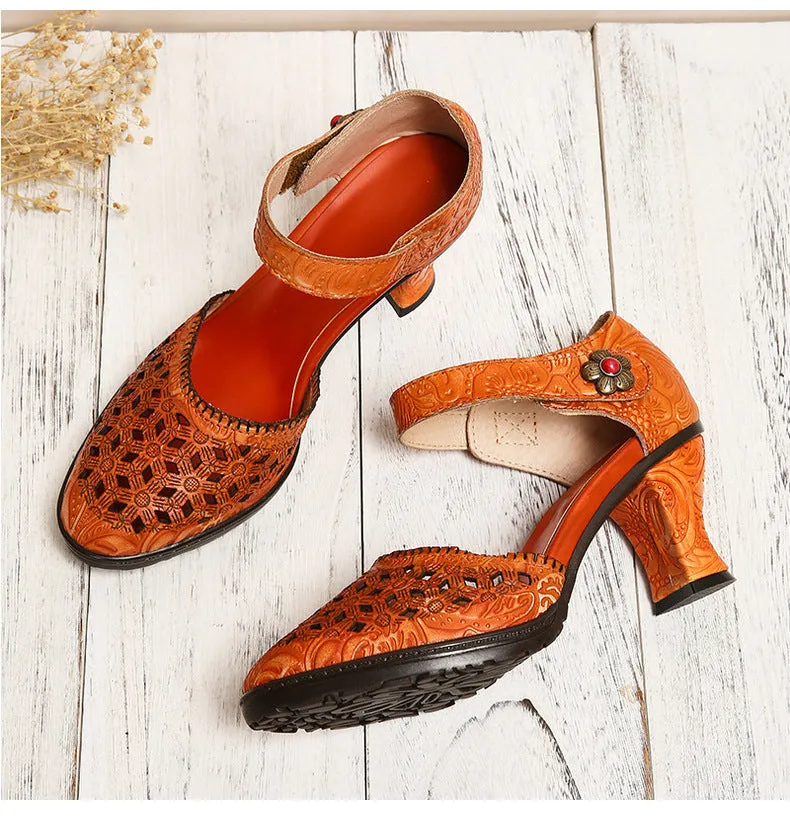 Handmade Closed-toe Hollow Versatile Sandals