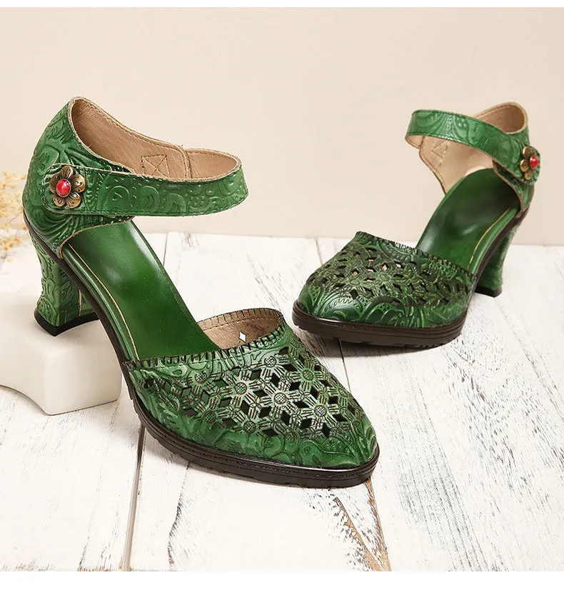 Handmade Closed-toe Hollow Versatile Sandals