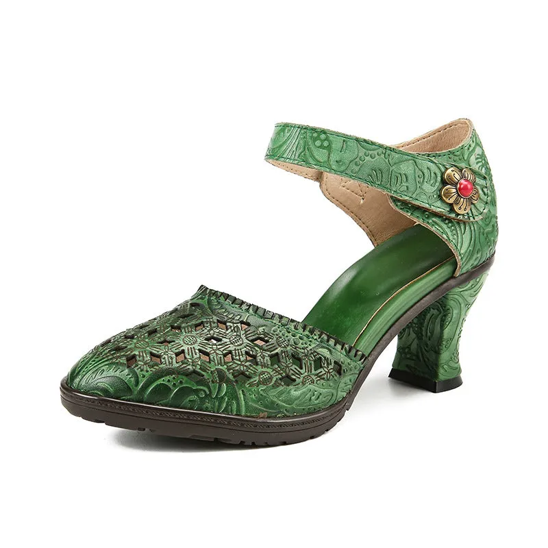 Handmade Closed-toe Hollow Versatile Sandals