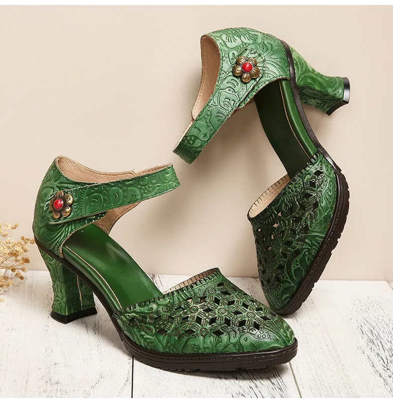 Handmade Closed-toe Hollow Versatile Sandals