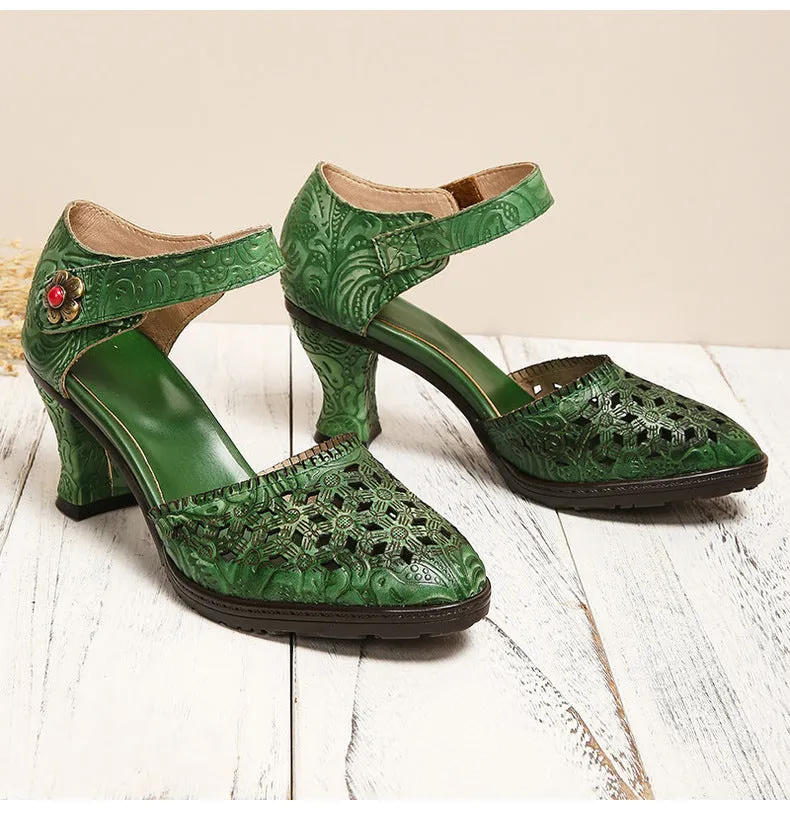 Handmade Closed-toe Hollow Versatile Sandals