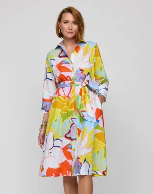 HINSON WU - TAMRON 3/4 SLEEVE DRESS IN LOTUS PRINT