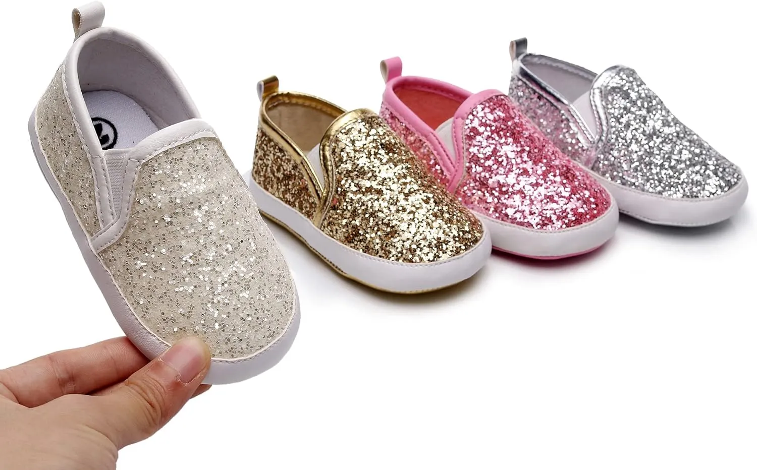 HONGTEYA Baby Boys Girls Shoes Infant Sneakers Baby Moccasins Pu Leather Soft Sole Anti-Slip Flats Toddlers First Walkers Newborn Crib Shoes Tennis Sports Shoes Outdoor Indoor
