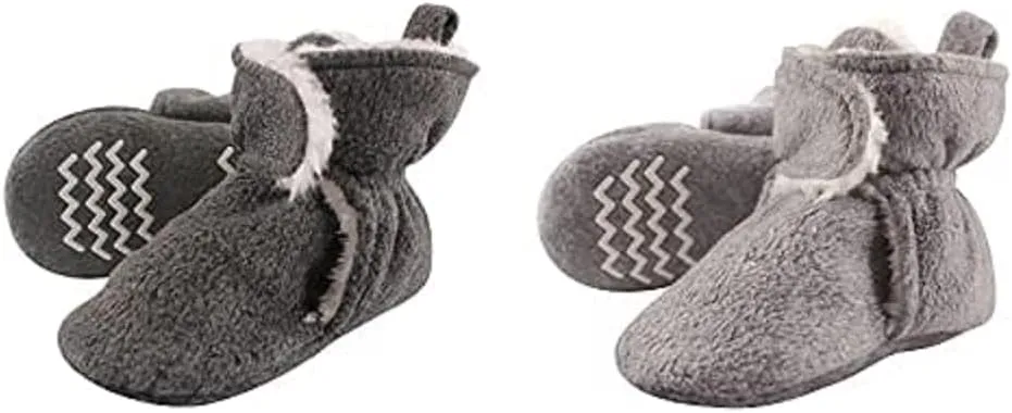 Hudson Baby Cozy Fleece and Sherpa Booties, 2-Pack