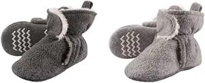 Hudson Baby Cozy Fleece and Sherpa Booties, 2-Pack