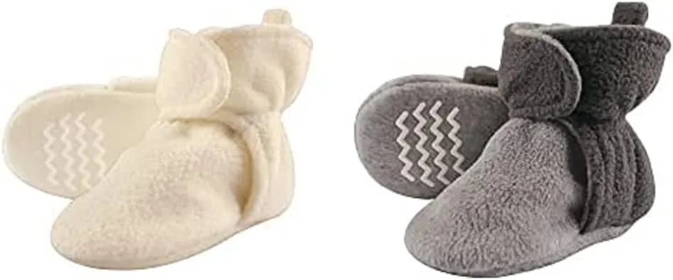 Hudson Baby Cozy Fleece Booties, 2-Pack