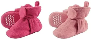 Hudson Baby Cozy Fleece Booties, 2-Pack