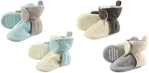 Hudson Baby Cozy Fleece Booties, 4-Pack