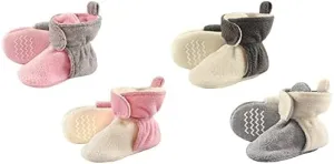 Hudson Baby Cozy Fleece Booties, 4-Pack