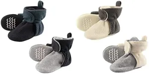 Hudson Baby Cozy Fleece Booties, 4-Pack