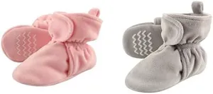 Hudson Baby Cozy Velour Booties, 2-Pack