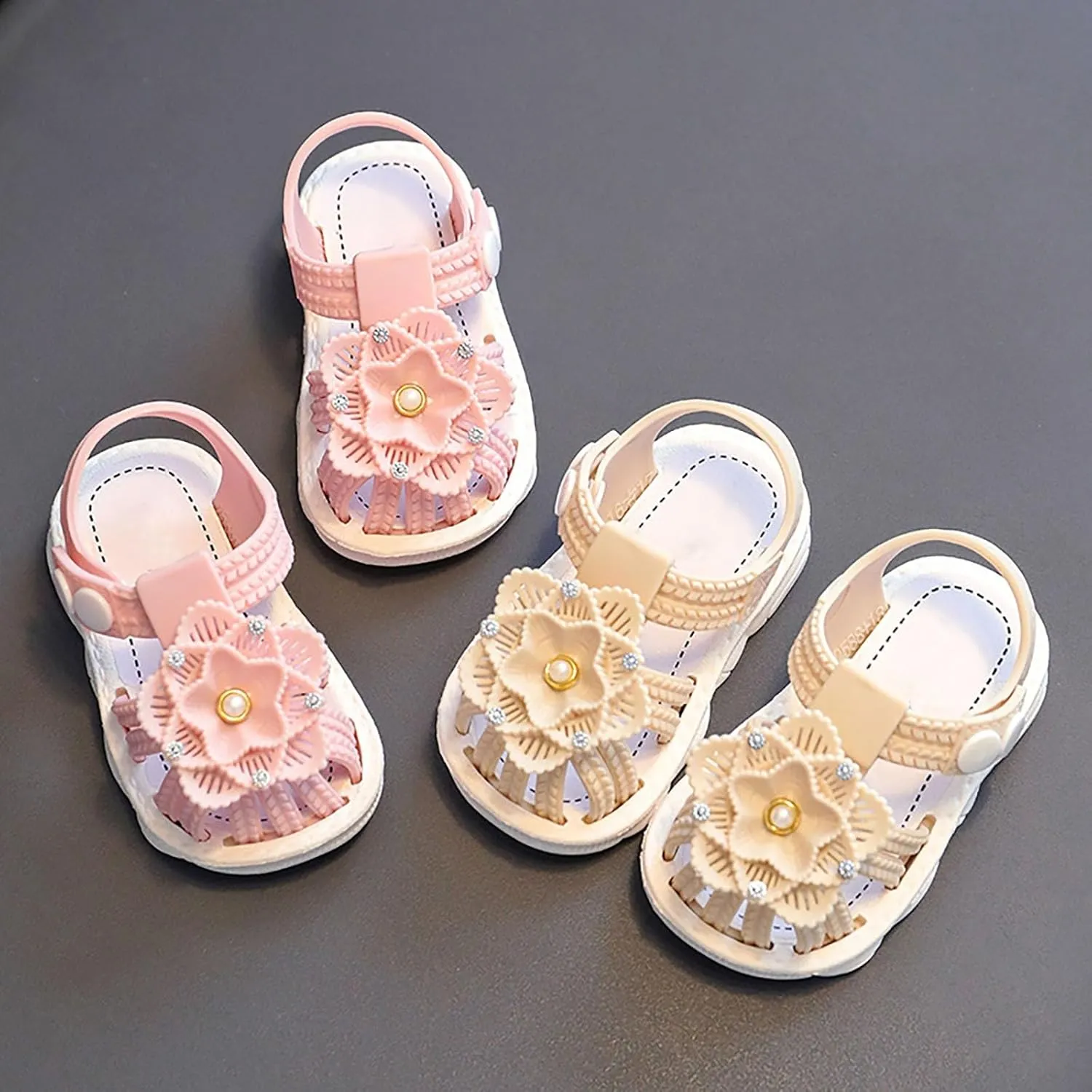 Infant Baby Girls Bowknot Closed Toe Soft Sole Sandals Toddler Non Slip Outdoor Shoes 2025 Summer Fashion Footwear