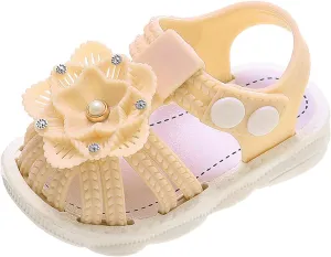 Infant Baby Girls Bowknot Closed Toe Soft Sole Sandals Toddler Non Slip Outdoor Shoes 2025 Summer Fashion Footwear