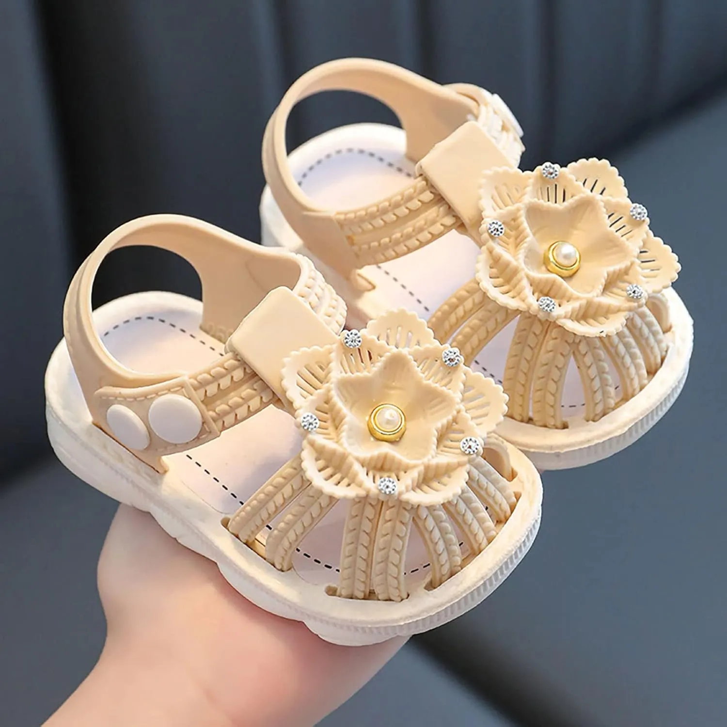 Infant Baby Girls Bowknot Closed Toe Soft Sole Sandals Toddler Non Slip Outdoor Shoes 2025 Summer Fashion Footwear