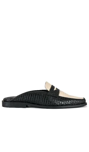 Kaanas Brezo Color Blocked Mule in Black,Cream