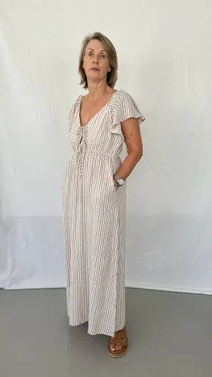 Kara Maxi Dress - Cherry Stripe