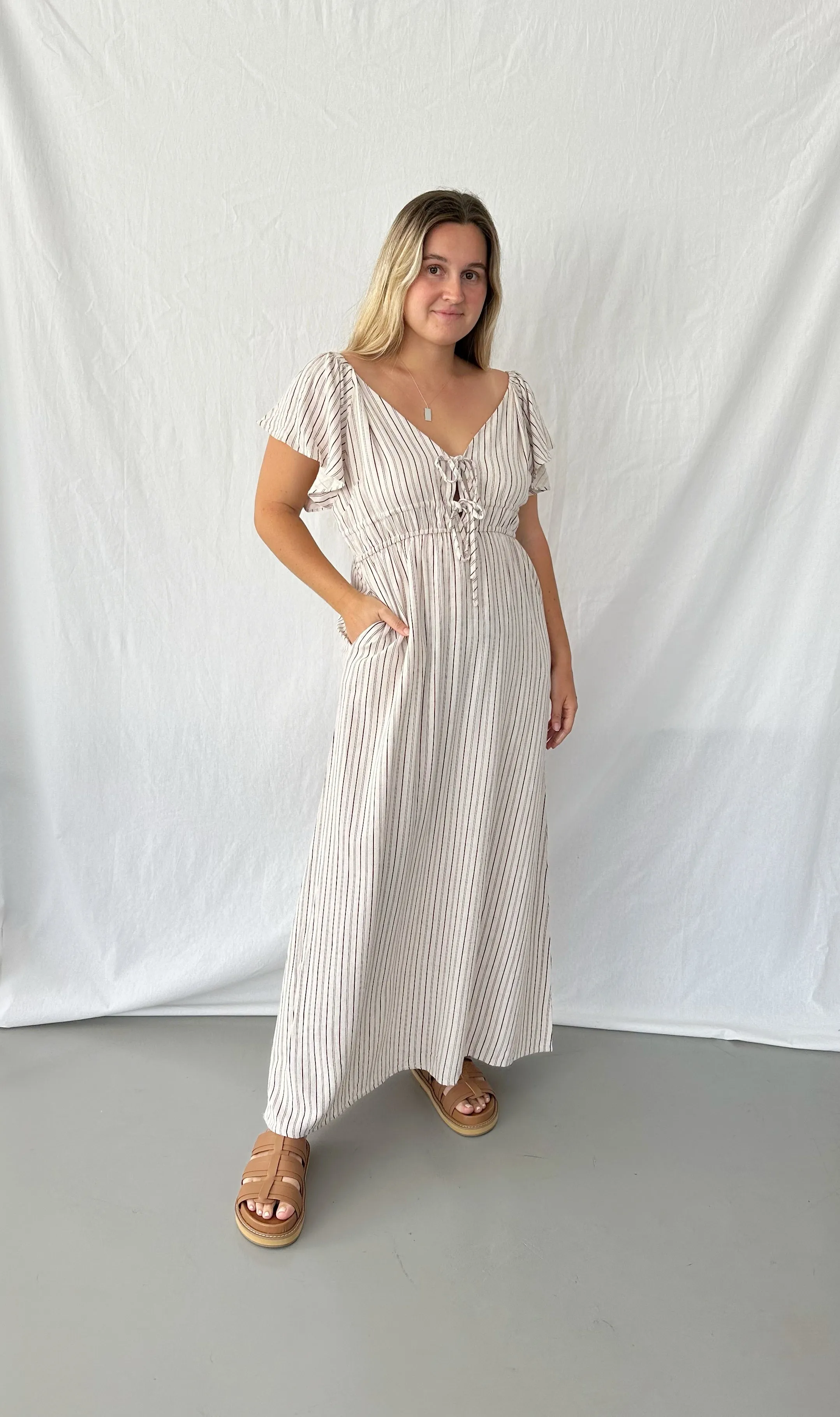 Kara Maxi Dress - Cherry Stripe