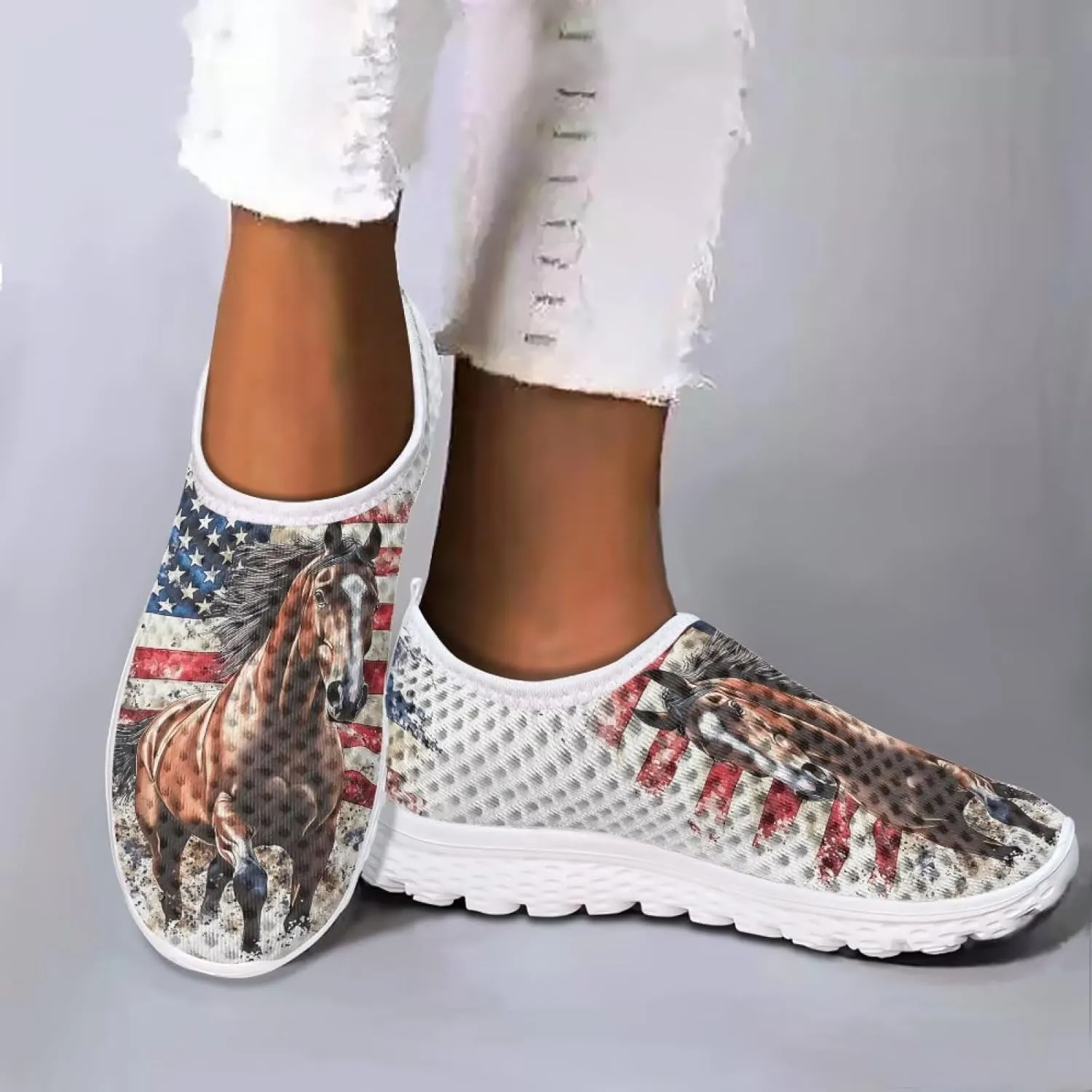 Kuiaobaty Fashion Sneakers Lightweight Breathable Slip-Ons Walking Shoes Athletic Casual Footwear Women's Men's Loafers