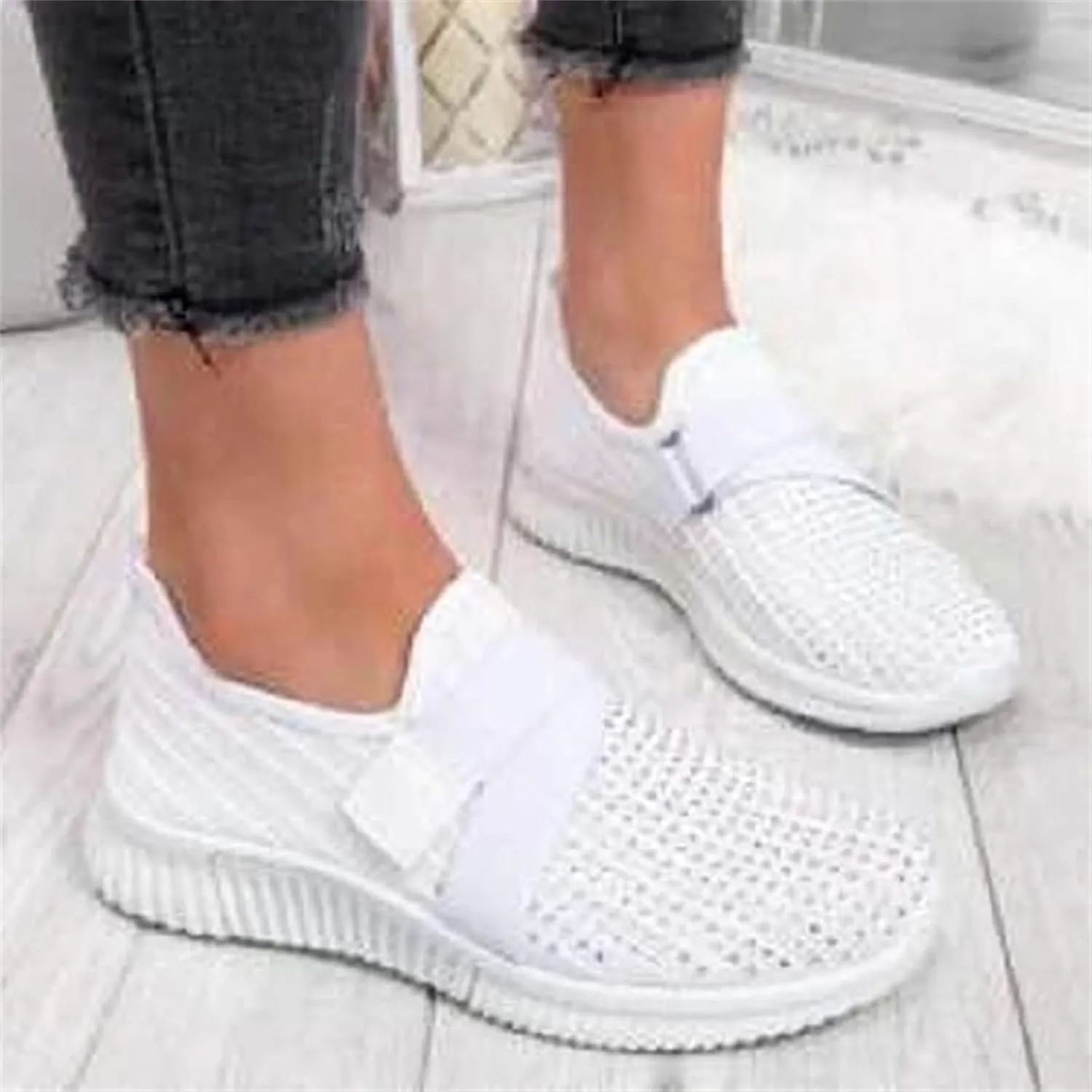 Ladmiple Walking Shoes Women Slip On Lightweight Running Shoes Athletic Tennis Workout Sneakers Casual Fashion Gym Shoes