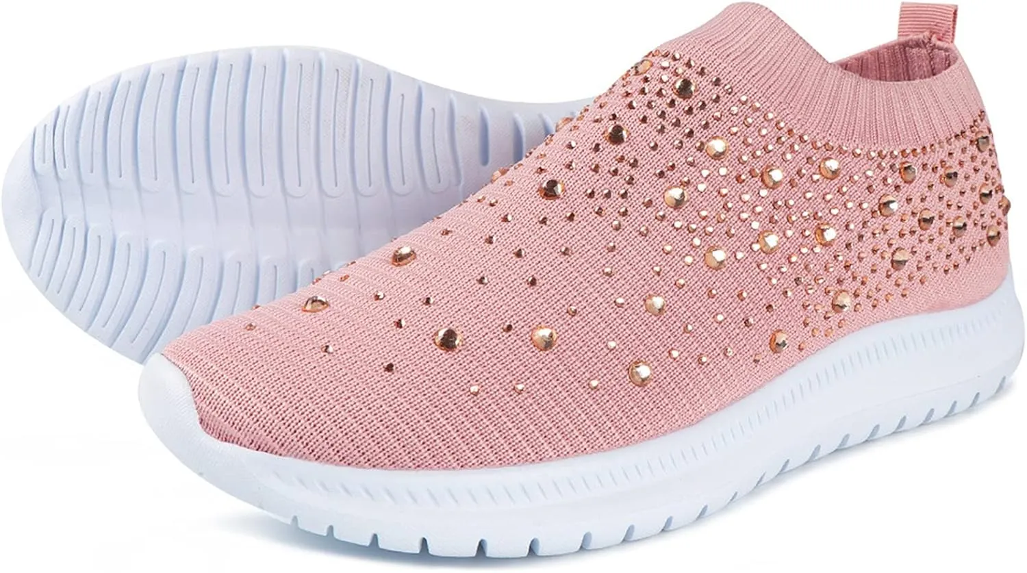 Ladmiple Walking Sneakers For Women Wide Width Athletic Running Shoes Slip On Mesh Athletic Tennis Workout Sneakers