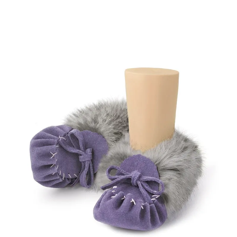 Laurentian Chief Fur Collar Baby Moccasins