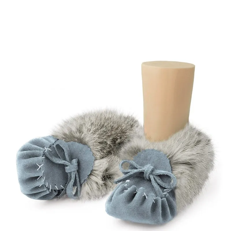 Laurentian Chief Fur Collar Baby Moccasins