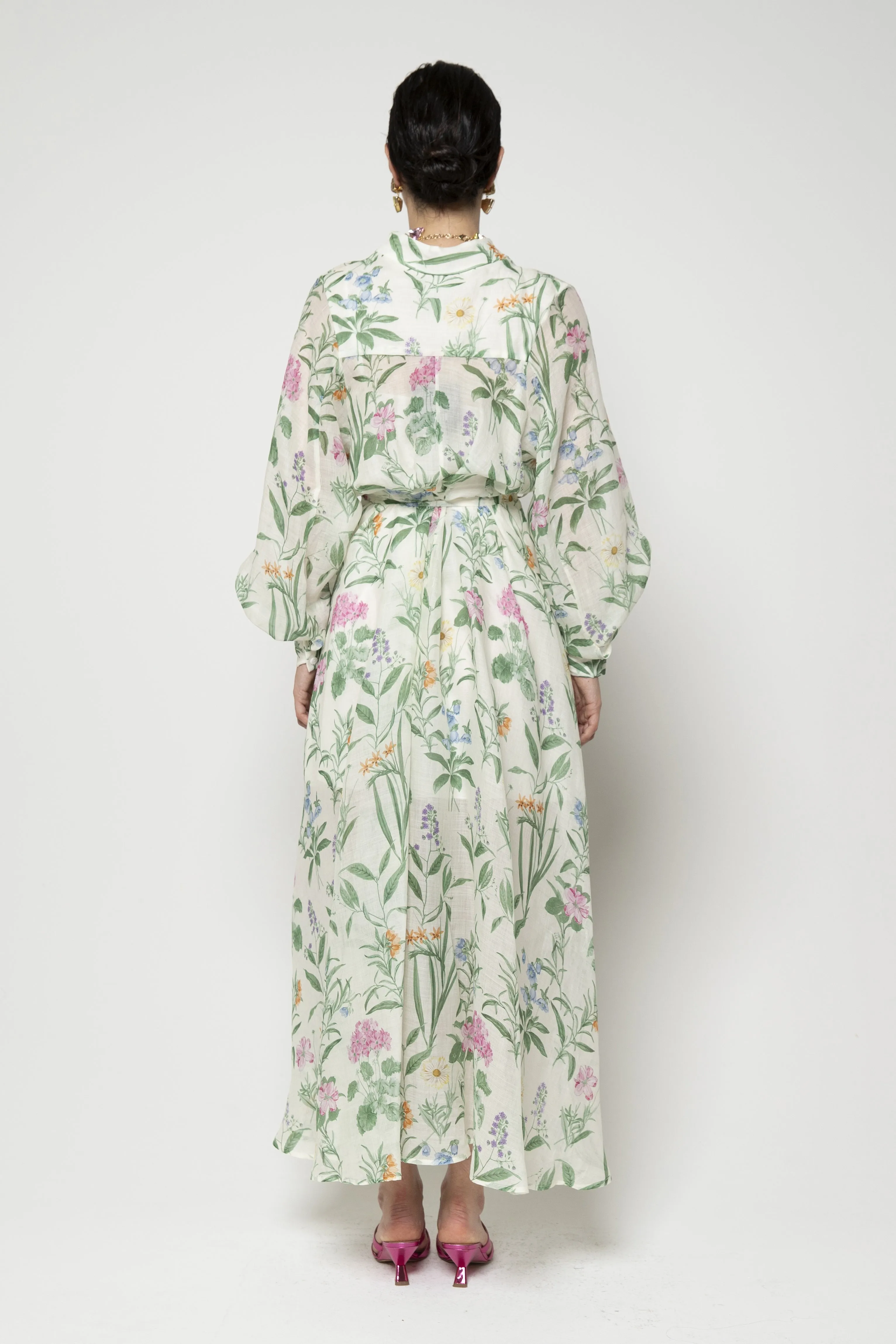 LAVI COUTURE - ARTEMISIA GREEN FLORAL DRESS