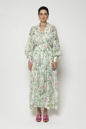 LAVI COUTURE - ARTEMISIA GREEN FLORAL DRESS