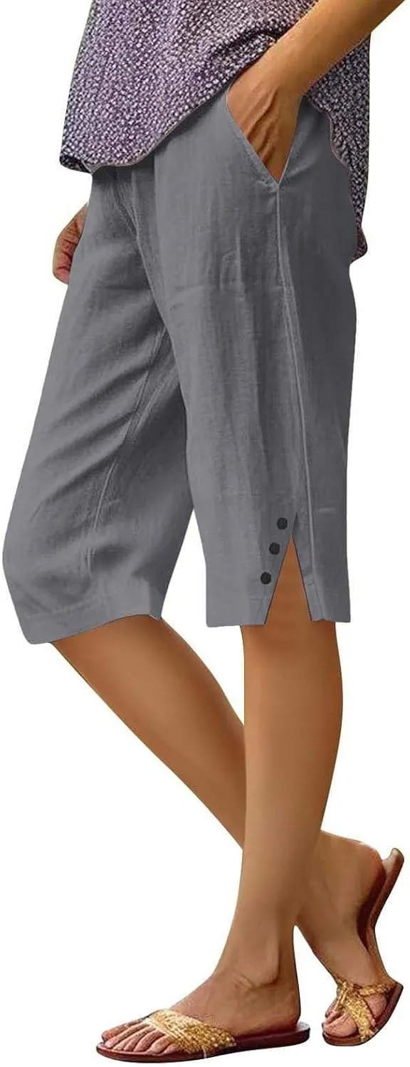 Leggings with Pockets for Women Pants Long Drawstring Linen Women Waist High Waisted Wide Leg Long Lounge Trousers