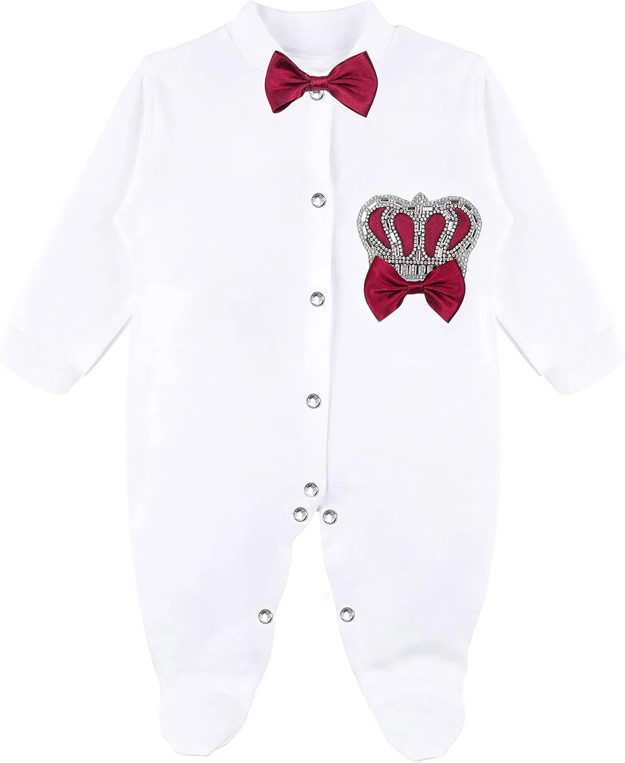 Lilax Baby Boy Jewels Crown Layette 4 Piece Gift Set 0-3 Months