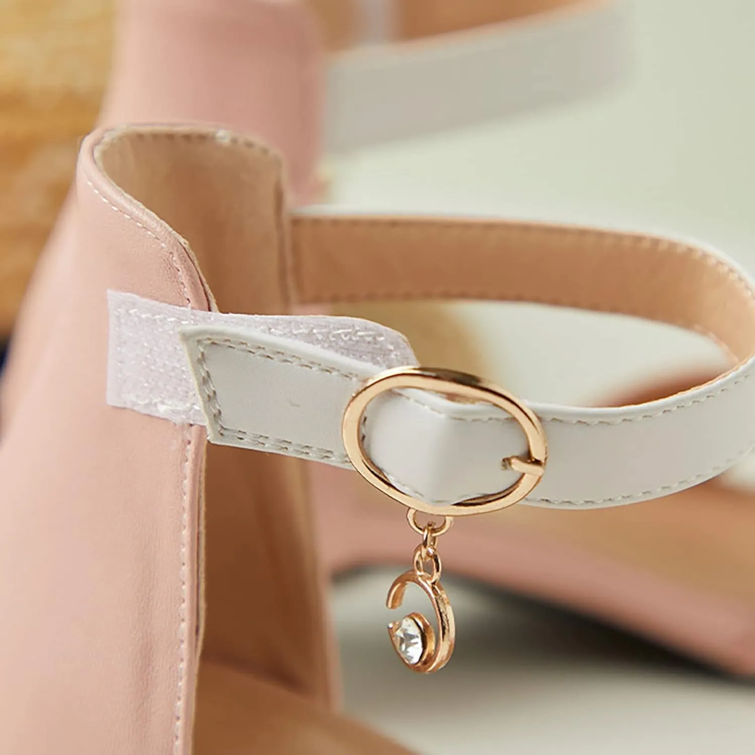 Low Heel Closed Toe Ankle Strap Sandals for Kids Girls Buckle Strap Prom Dress Shoes for School Dance Performance