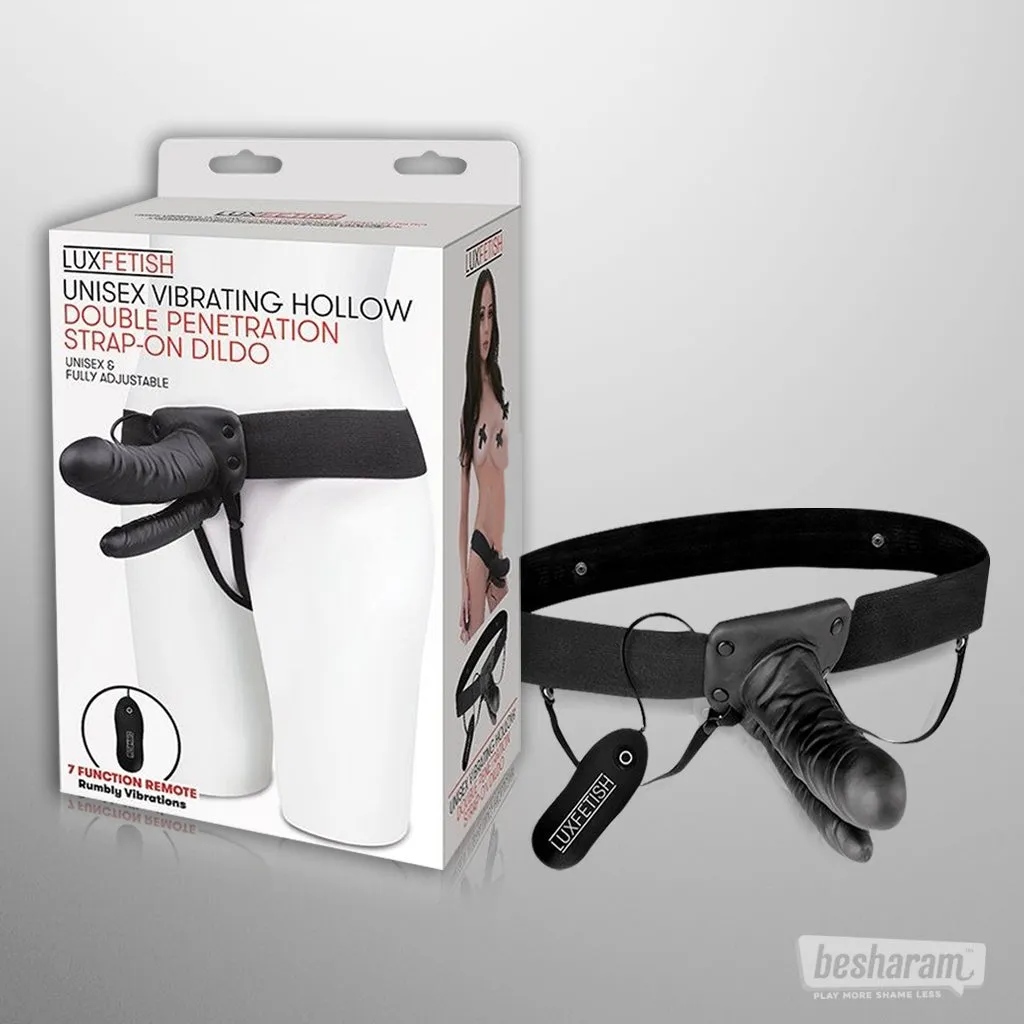Lux Fetish Vibrating Double Penetration Strap-On Dildo