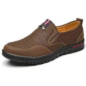 Men Microfiber Leather Soft Sole Slip On Casual Shoes