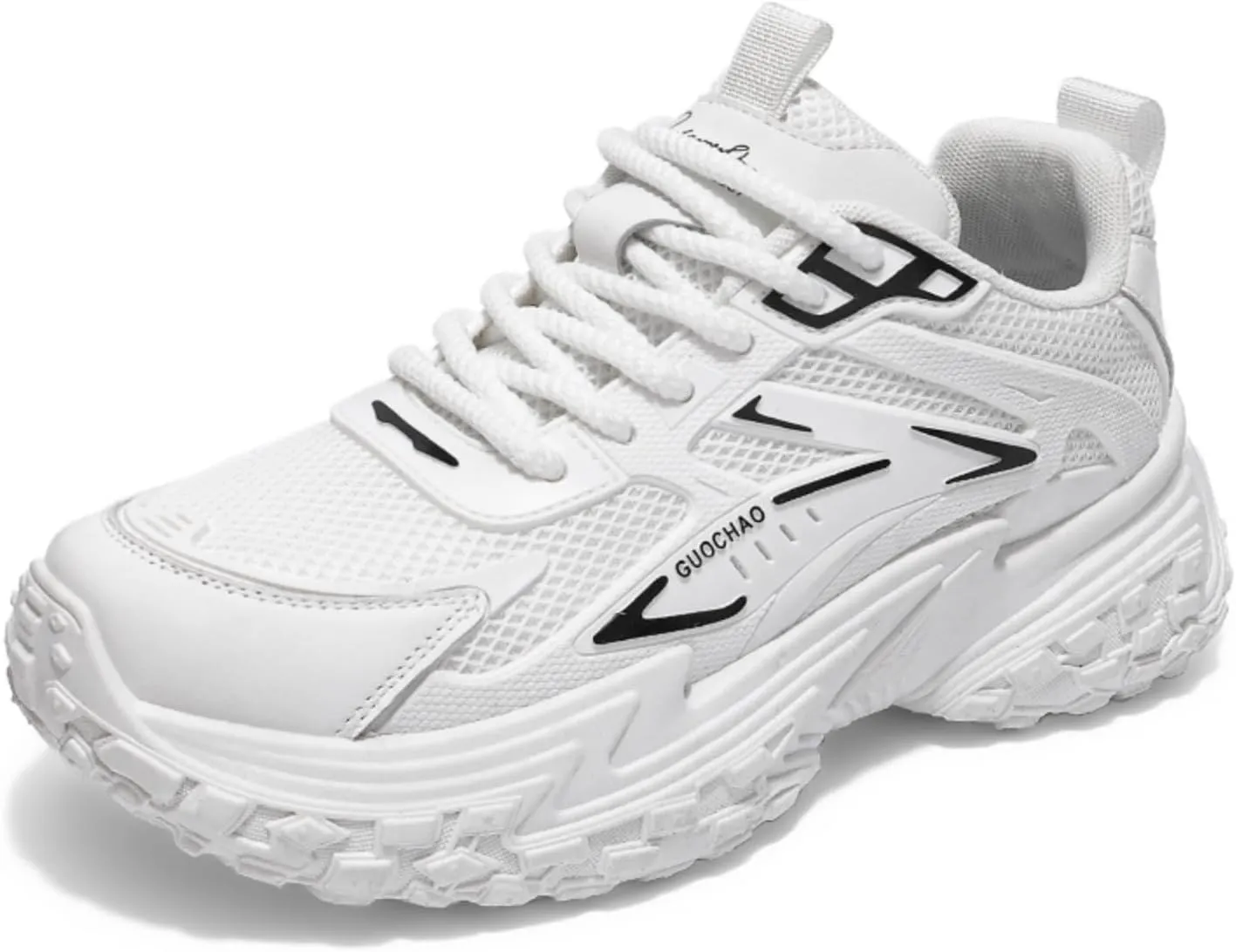 Mens Chunky Sneakers, Fashion Sneakers for Men, Lace - up Air Mesh Chunky Walking Tennis Shoes Trendy Dad Sneakers