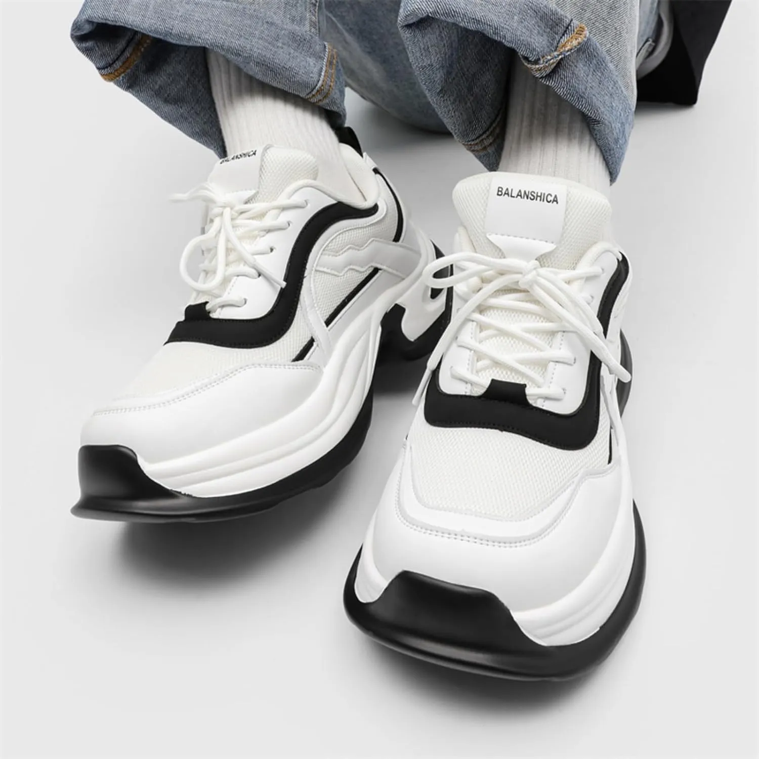 Men's Stylish Trendy Running Shoe Platform Chunky Walking Sneakers Breathable Mesh Comfy Lightweight Fashion Casual Tennis Dad Shoes