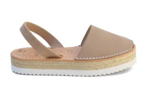 Mibo Flatform Avarcas Taupe Menorcan Sandals