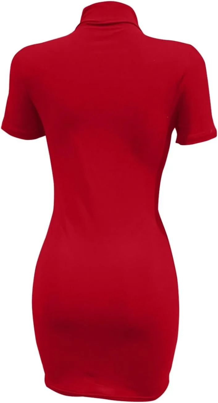 Mini Dresses for Women 2025 Summer Trendy Casual Sundresses Curvy Sun Dress Mock Neck Fitted Sundress Beach Vacation