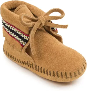 Minnetonka Braid Bootie (Infant/Toddler),Tan,6 M US Toddler