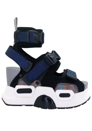 MULBERRY 03 Night Rider Navy Black Platform Sandals